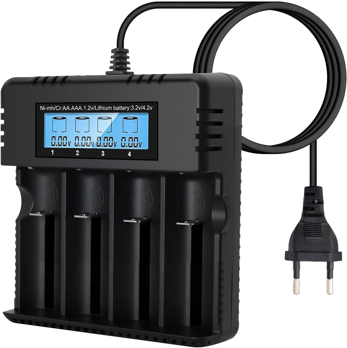 Lcd-batterijlader, Li-Ion-acculader met 4 sleuven met intelligent snel opladen, compatibel met een groot aantal - ShopVlot