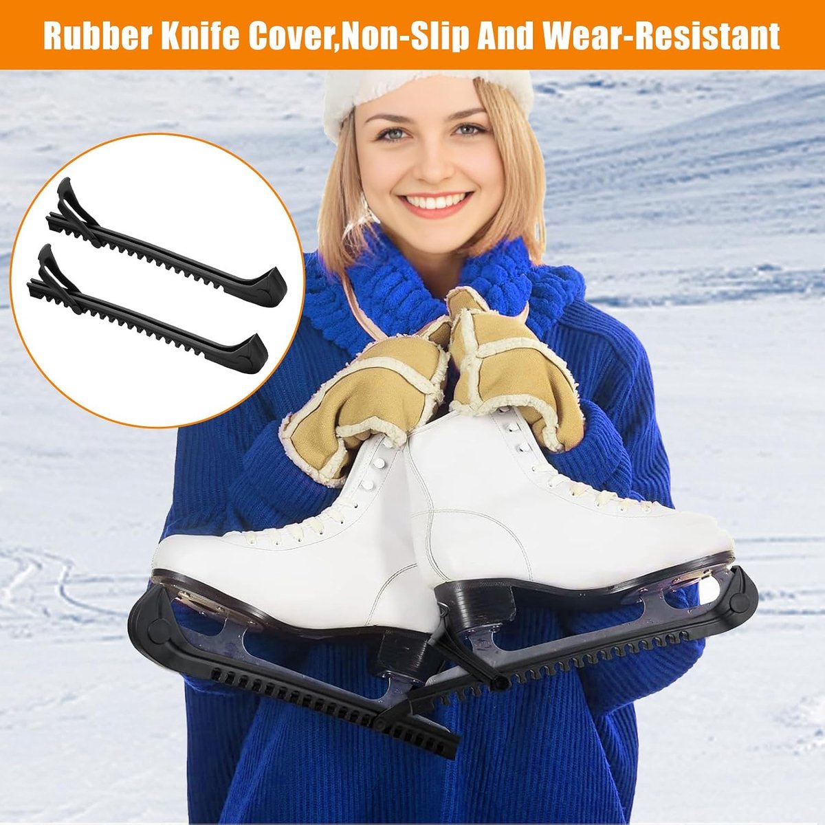 Ice Skates, Ice Skates, Guards, Skates with Adjustable Buckle, for Ice Hockey Blade, Kids, Adults - ShopVlot