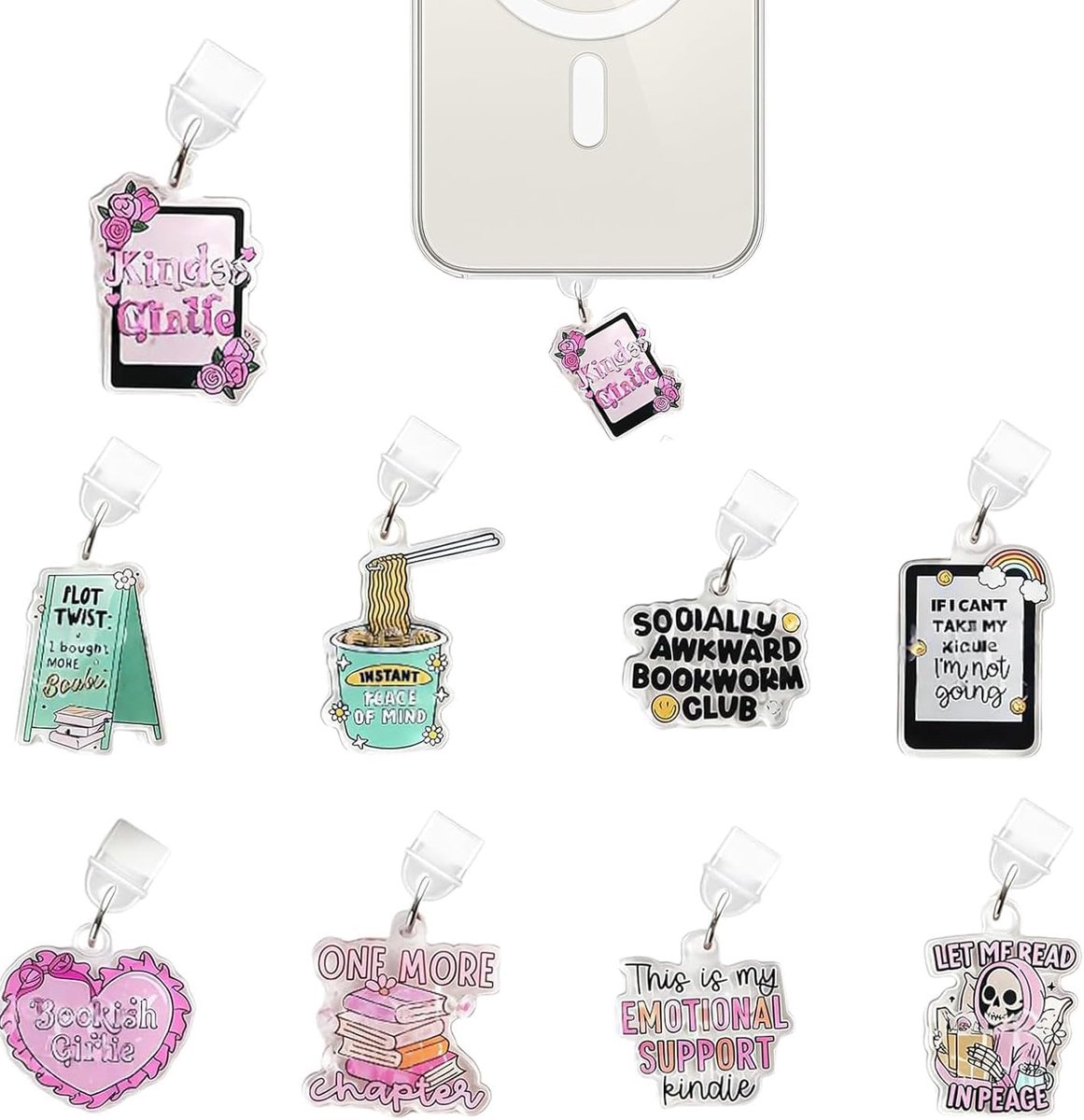 9 stuks grappige stofkappen met patroon, stofkappen USB C/type C, accessoires voor e-reader, stofstekker, grappige - ShopVlot