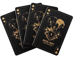 DUGRAFT RFID Blocker Card Ultra Thin Black & Gold Credit Card Size 4 Pieces Geometric J - ShopVlot
