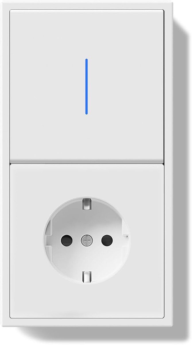 BSEED Light Switch with Power Outlet,Push Button Switch with Plug Clamp, 1 Fold 1 Way Light Switch with LED Indicator - ShopVlot