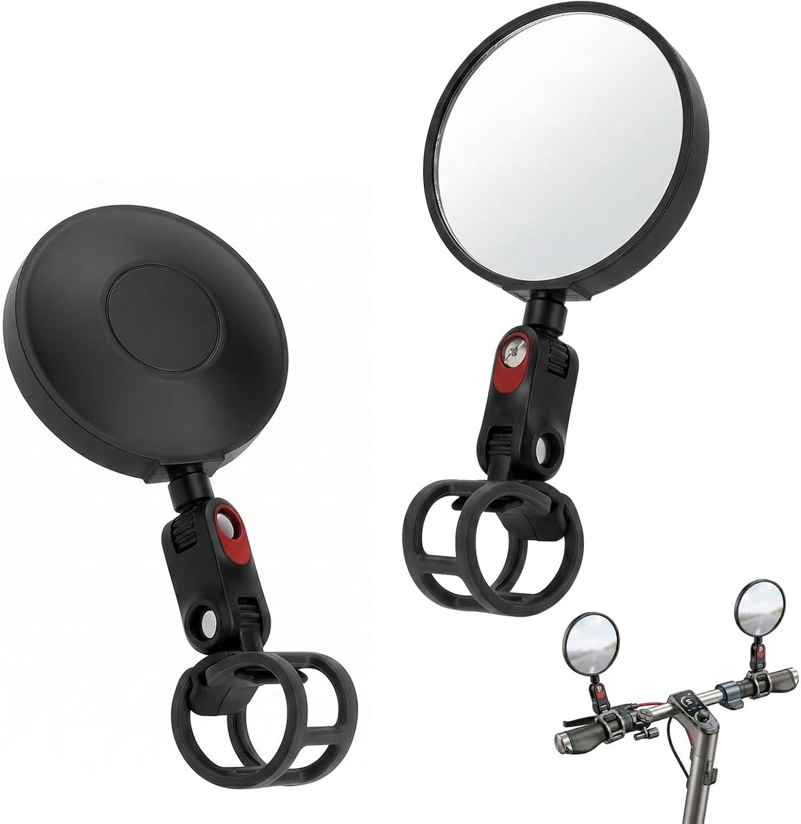 Ninebot Achteruitkijkspiegel, stuurspiegel, instelbaar, 360° groothoek, anti-shake achteruitkijkspiegel, stabiel en - ShopVlot