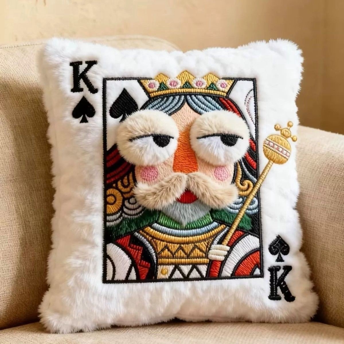 Casalora Queen of Spades Kussen - 30 x 35 cm - Wit - K
