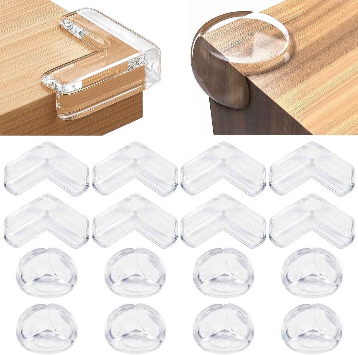 16 x Corner Protection Edge Protector for Babies Corner Edge Protector Baby Edge Protector Transparent Self-Adhesive - ShopVlot