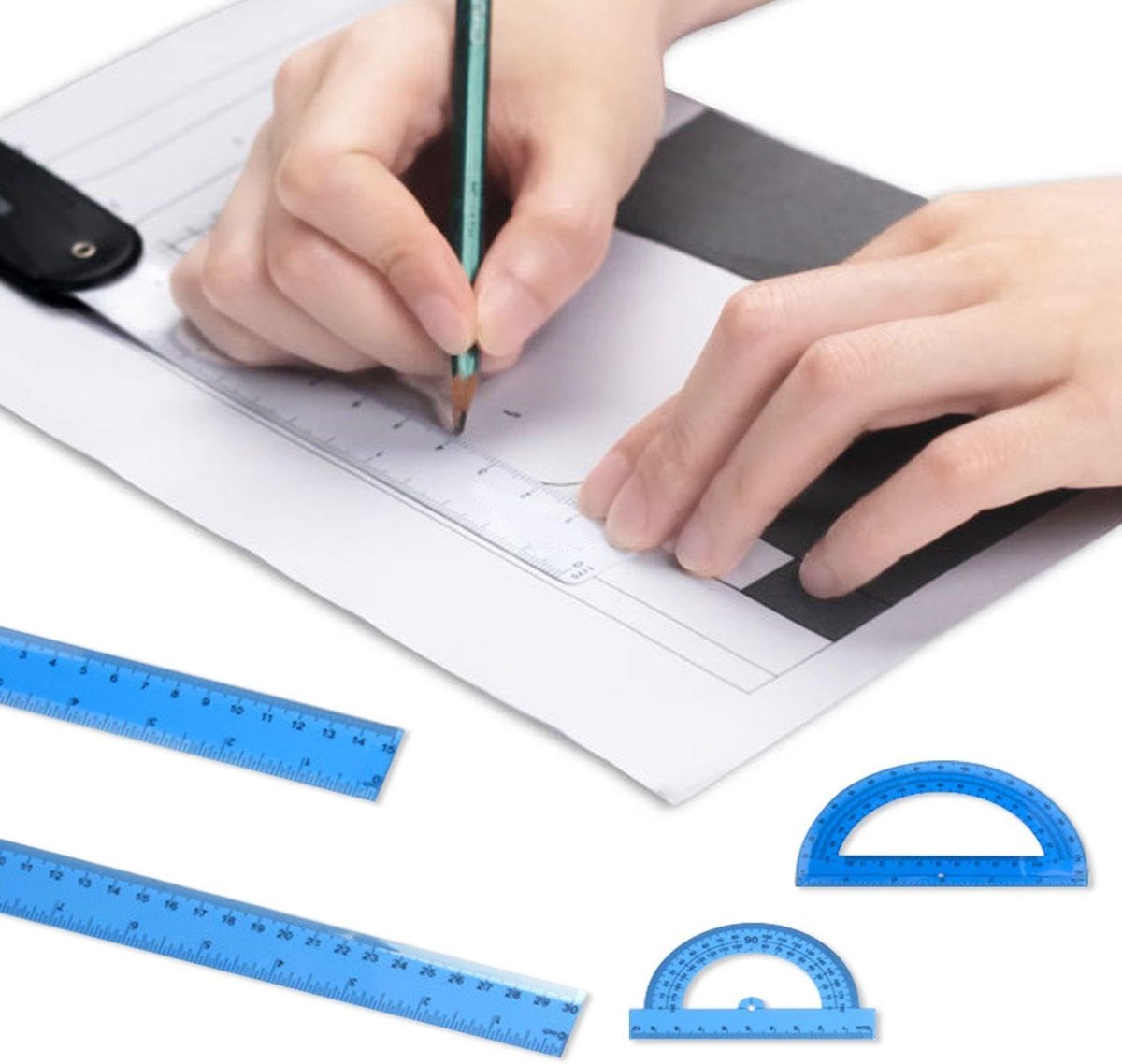 1 Piece Scale, 6 Pieces Ruler, High Precision Measuring Ruler, Folding Scale, Decoration Scale, Props for Cutting King. - ShopVlot