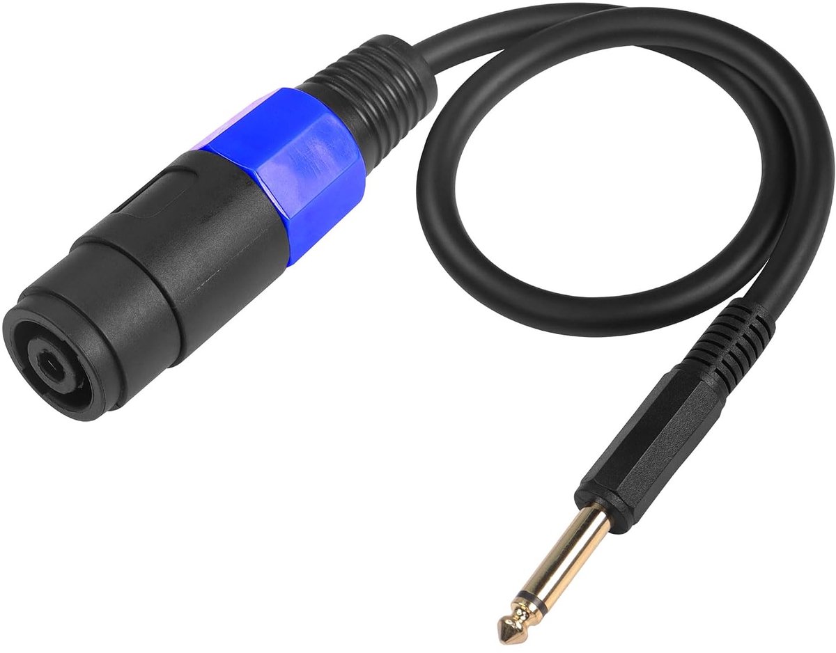 CERRXIAN 0.5m Speakon Bus to 1/4 Plug Mono Cable, 6.35mm (1/4") TS Plug to Speakon Bus Speaker Audio Adapter for DJ/PA - ShopVlot