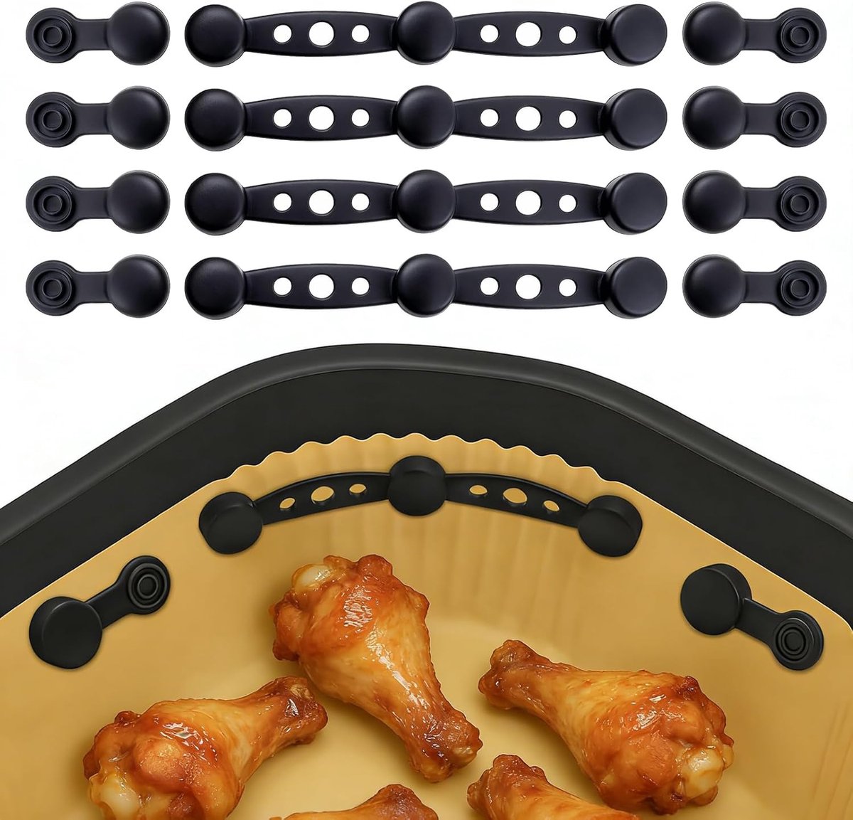 Tiiyee 4 Sets Silicone Magnetic Clips Silicone Magnetic Buckle Air Fryer Magnet Air Fryer Magnet for Paper Liners - ShopVlot