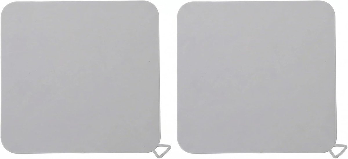 Douchesluiting, geurremmend, 2 stuks, vierkant, van siliconen, grijs, afvoerstop, 20 x 20 cm, op maat te snijden, met - ShopVlot
