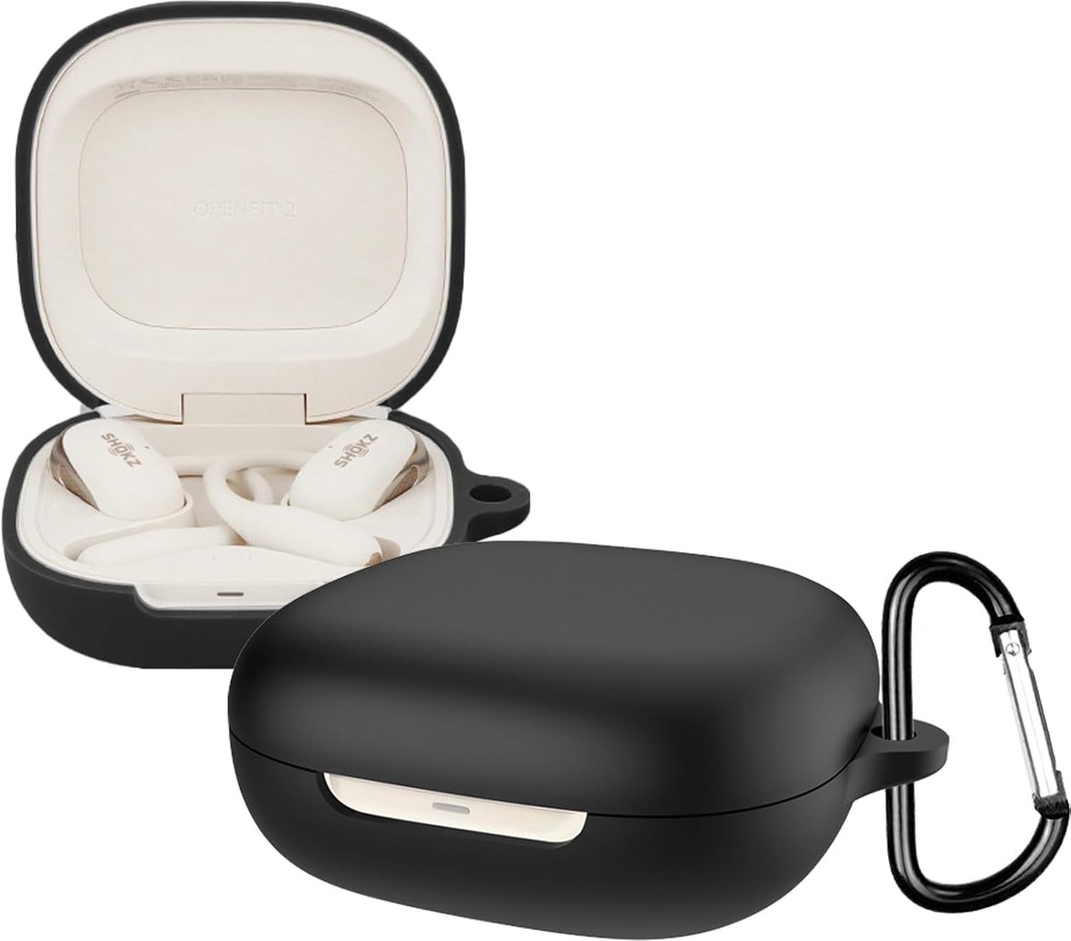 KUSINHOKA Compatible with SHOKZ OpenFit 2+/OpenFit 2 Plus Case, Silicone Key Hook Case, Soft Shockproof Portable - ShopVlot