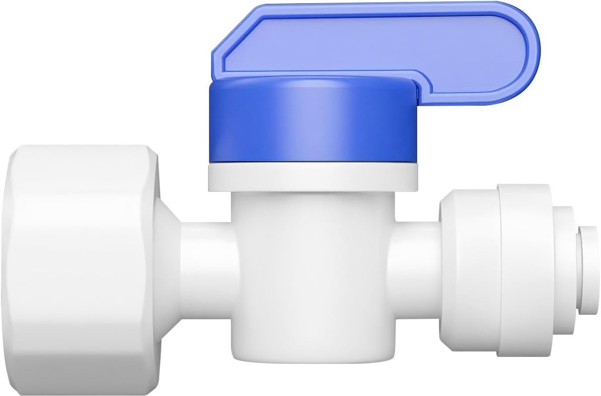 1 Piece 1/2" Female to 1/4" Inline Faucet/Shut-Off Valve, Plug Connection Adapter Fitting for Fridge Hose, Water Tube - ShopVlot