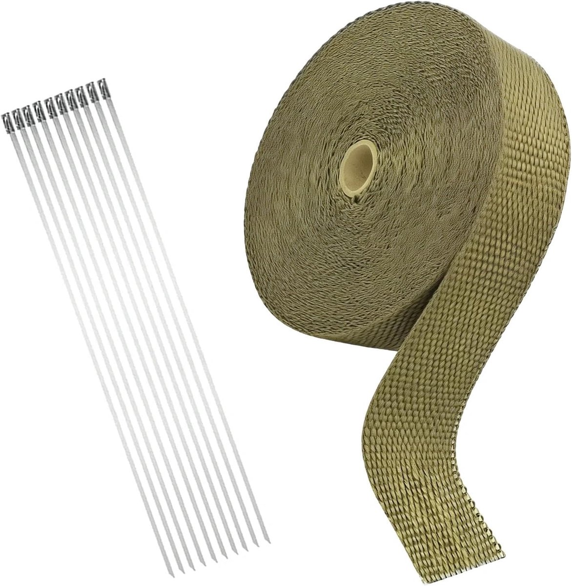 50 mm X 15 m Uitlaatafdichtingstape in Titaniumkleur - Hittebeschermingsband Uitlaat, Hittebestendige Uitlaatband met - ShopVlot