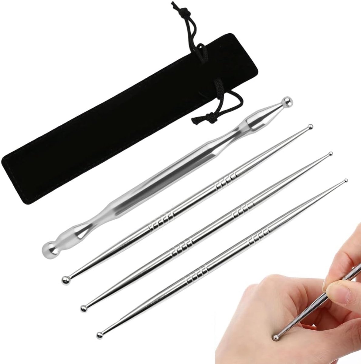 4 multifunctionele acupunctuurpennen voor spierontspanning, acupressuur en acupunctuur, geschikt voor thuis, kantoor - ShopVlot