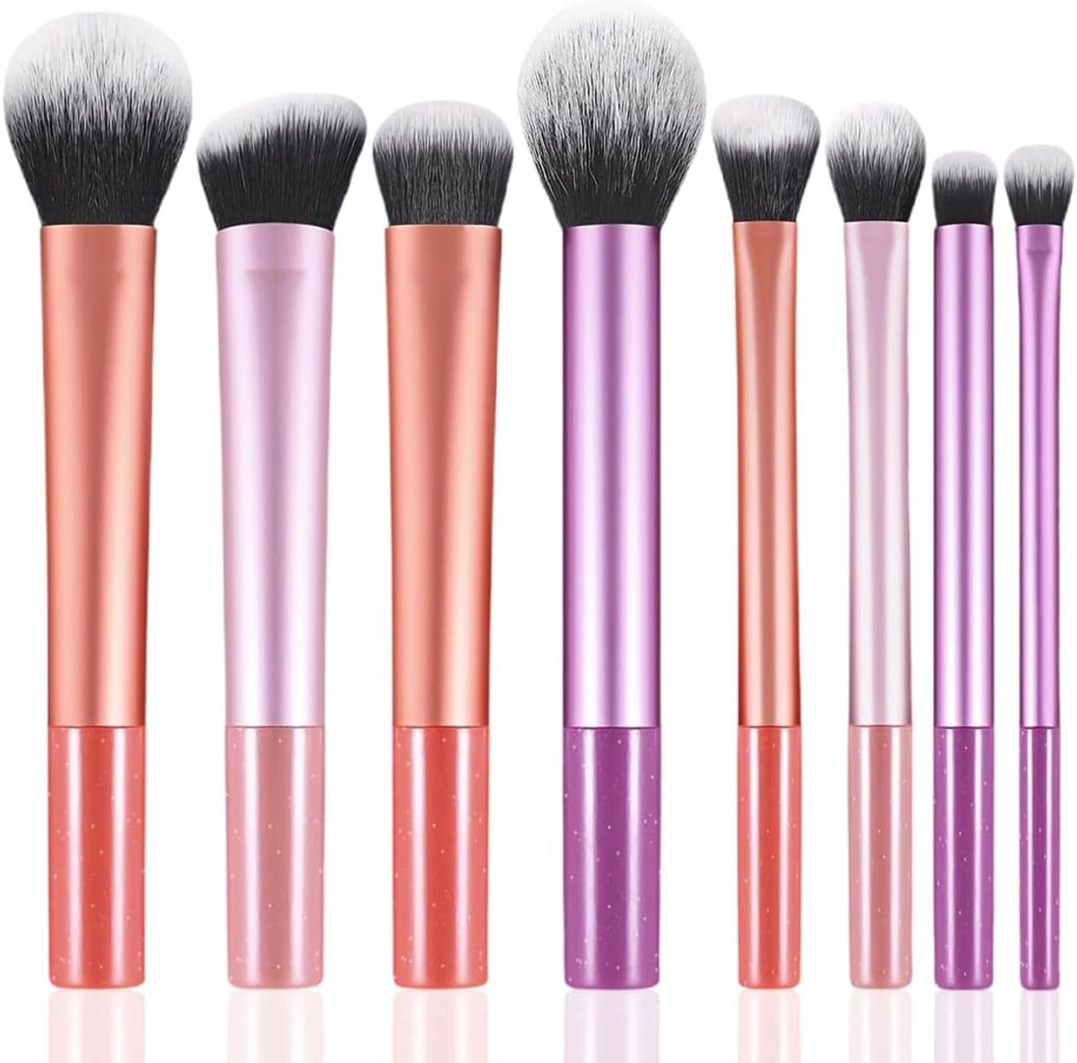 Pack of 8 makeup brushes for eye shadow, highlights and contours, 6.5 inches, ideal for daily makeup and travel - ShopVlot