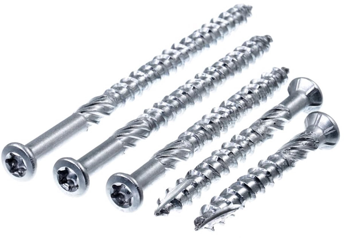 SECCARO Patio Screw Liseko 5 x 70 mm, Stainless Steel A2, Wood Screw with Cutting Point and Cutting Notch, TX/Hexagon - ShopVlot