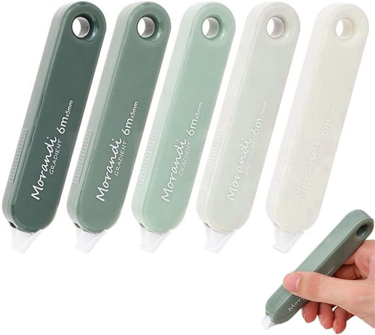 Corrector tapes 5 m x 5 mm - 5 kleuren mini roll - veilig en niet-toxisch - ideaal voor school en kantoor - ShopVlot