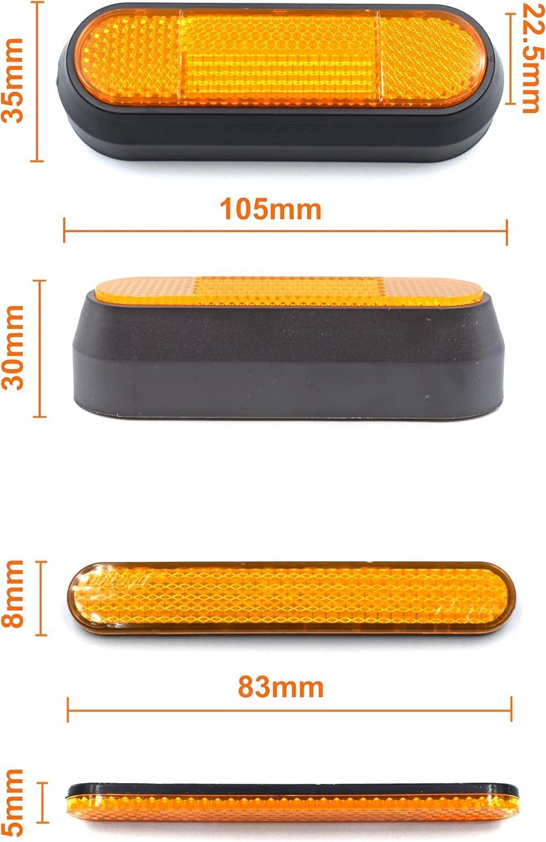 Zijwielcover set met reflectoren - Geschikt voor Segway Ninebot G30 Max - Inclusief voor- en achterreflectoren - ShopVlot