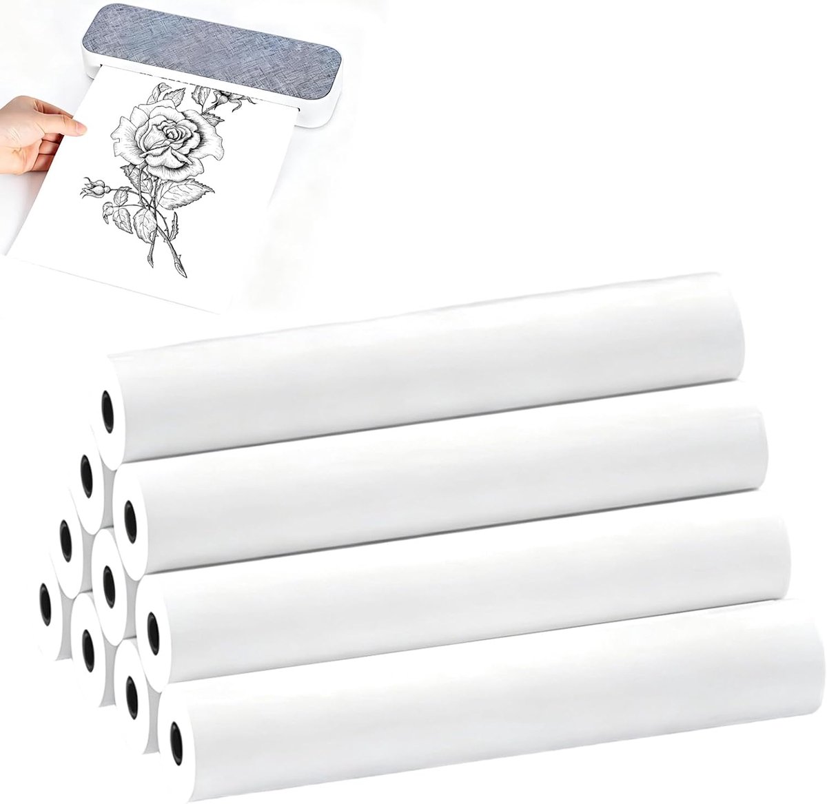 Thermisch papier A4 210 mm - 10 rollen van 8 m - BPA-vrij - Ideaal voor kantoor en school - ShopVlot