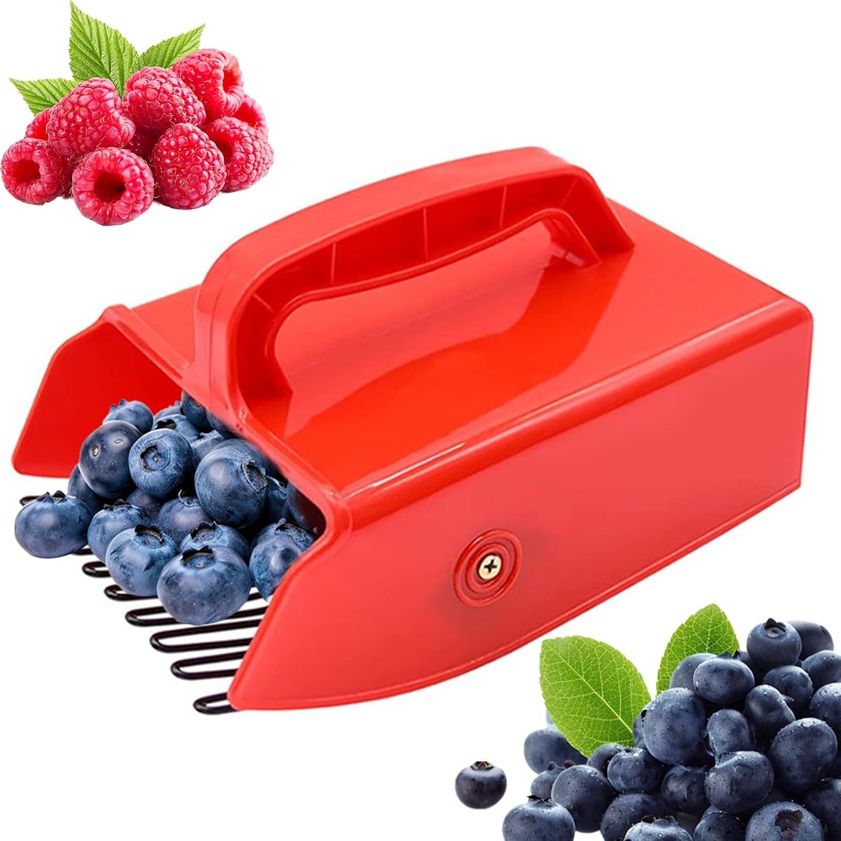 Bessenplukker 22 x 14 x 7.5cm - Metalen blauwe bessen combi - Efficiënte fruitverzamelaar - Bespaart tijd en moeite - ShopVlot