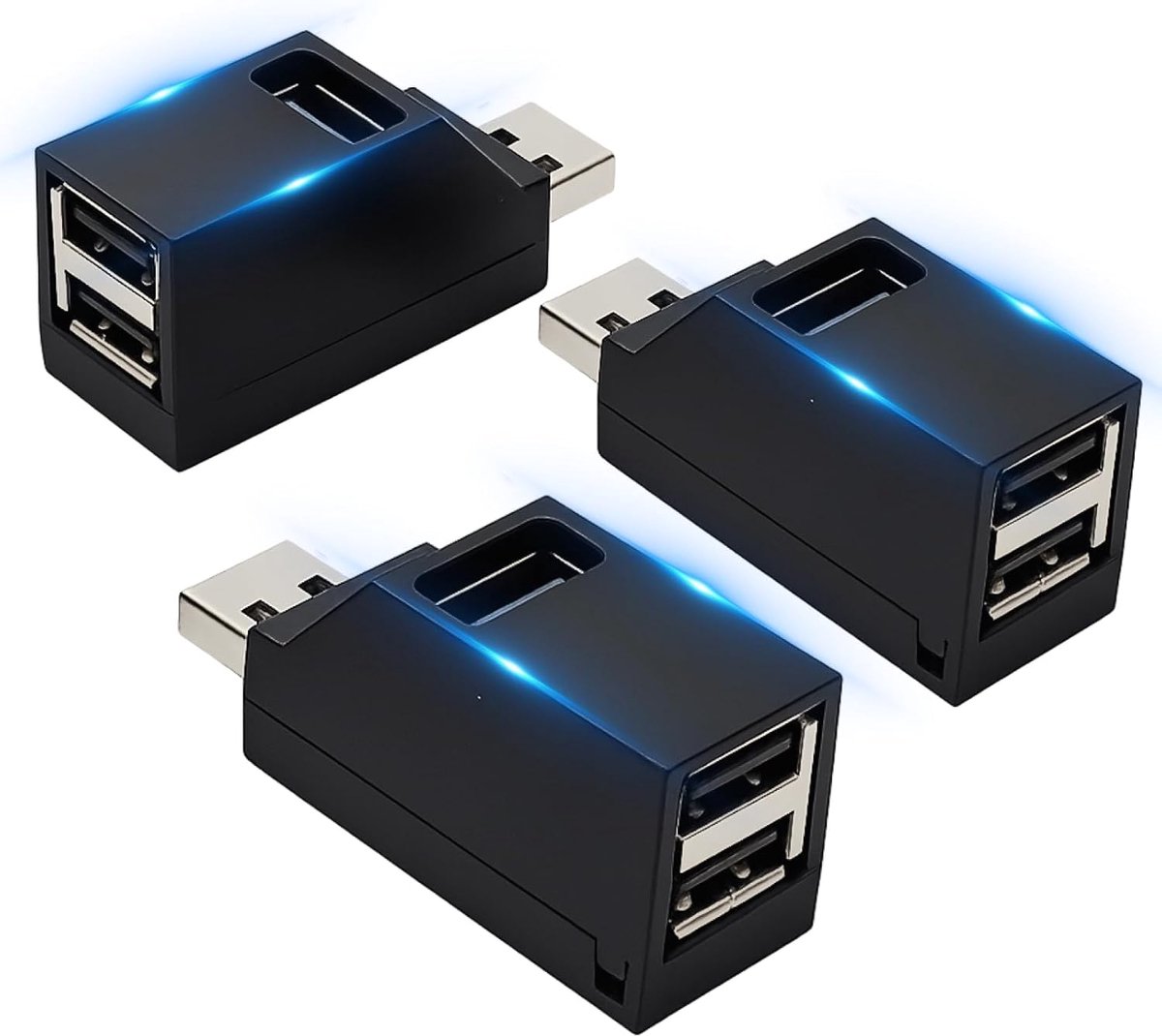 USB Hub 3 Poorten - Mini USB Hub met 1 USB 3.0 & 2 USB 2.0 - Uitbreiding voor Laptop en PC - Snelle gegevensoverdracht - ShopVlot
