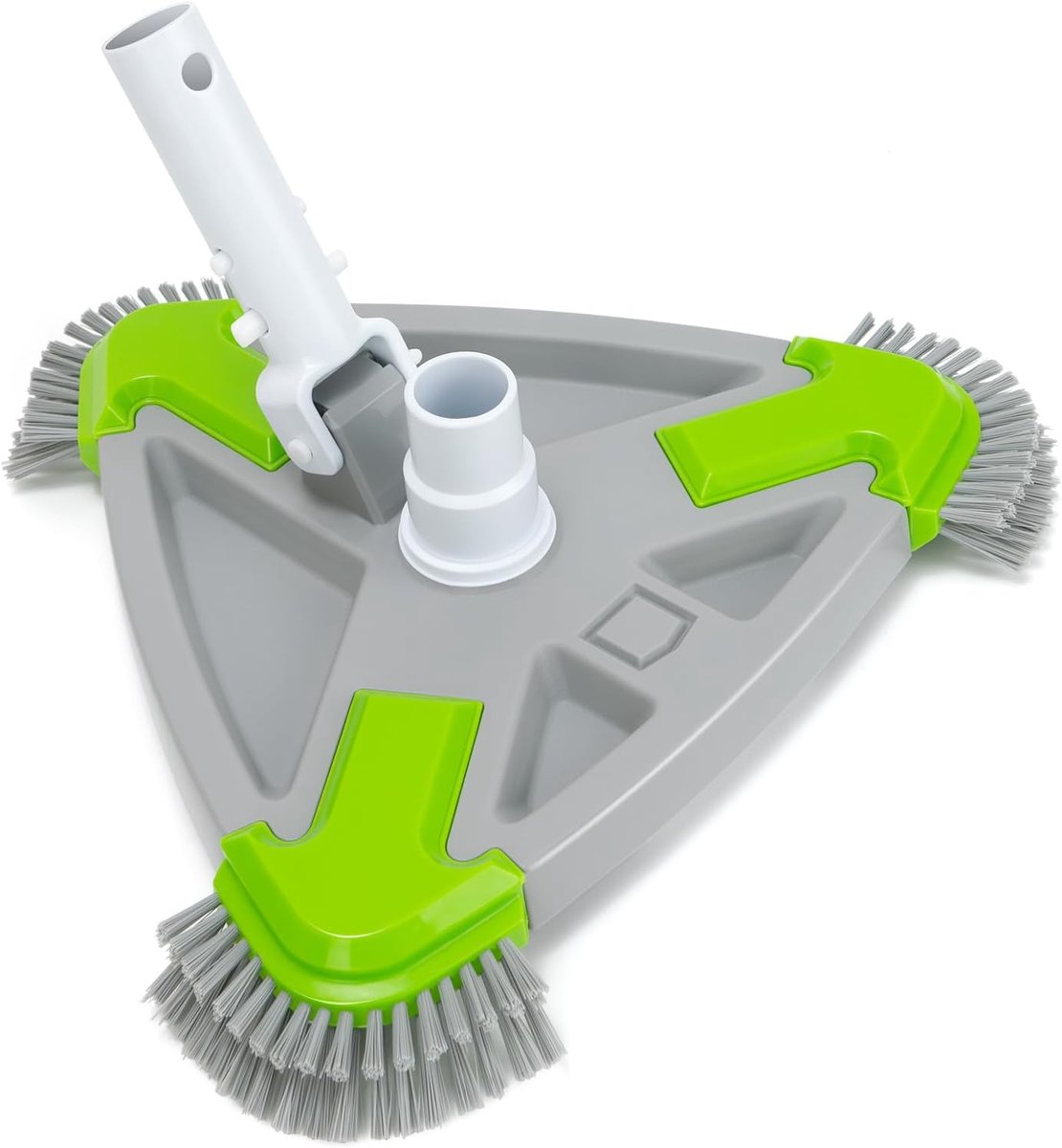 Thijox - Zwembadborstel met Zuigaansluiting 35cm Driehoek, Bodemzuigborstel met Zijborstels voor 32/38mm Slang, Perfecte Zwembadreiniger voor Opzetzwe