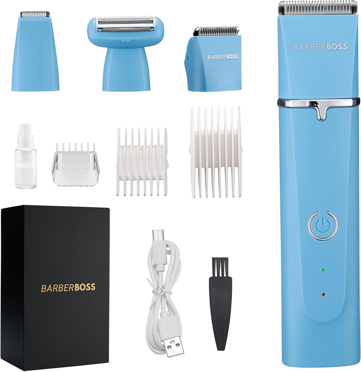 SnelShoppen - All-in-One Baardtrimmer voor Mannen, Haartrimmer, Gezichtsverzorging, 3-in-1 Set met 4 Opzetkammen, USB Oplaadbaar, Ideaal voor Thuisgeb