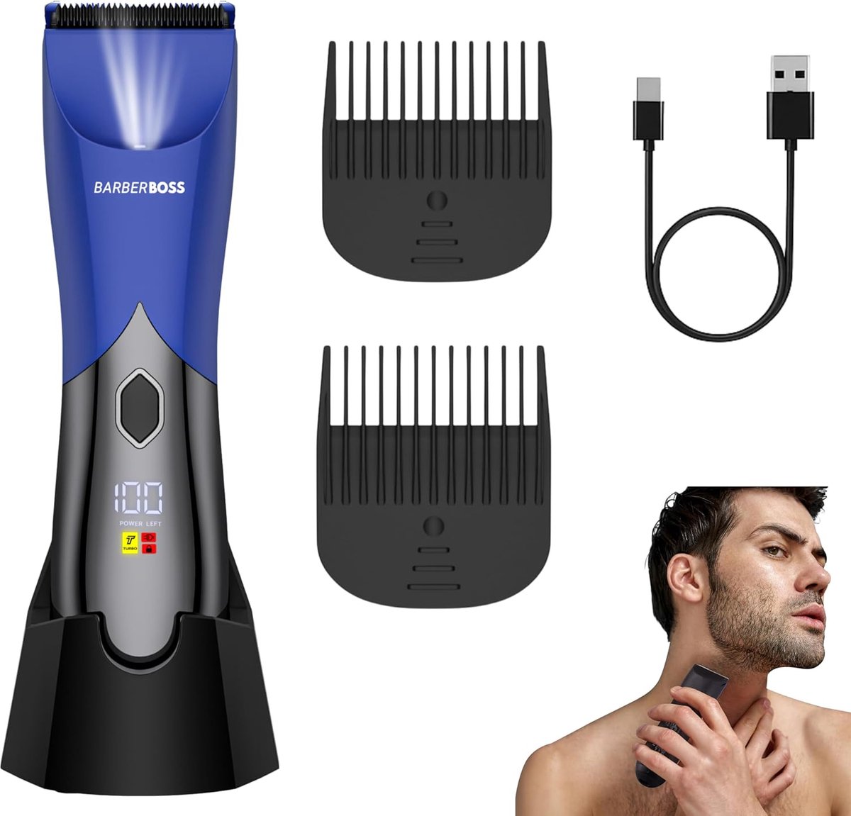 Thijox - Draadloze Bodygroomer voor Heren, Elektrische Full-Body Trimmer, Spatwaterdicht Ontwerp, Intiem Scheerapparaat voor Bal- en Schaamhaarscheera