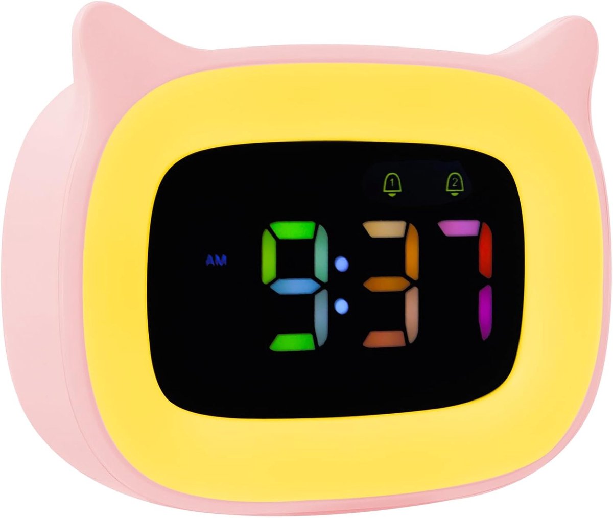 Thijox - Digitale KinderWekker met Verlichting, 5 Helderheid, 8 RGB Kleuren, 18 Ringtones, Sluimerstand en Energiebesparende Modus voor Meisjes en Jon