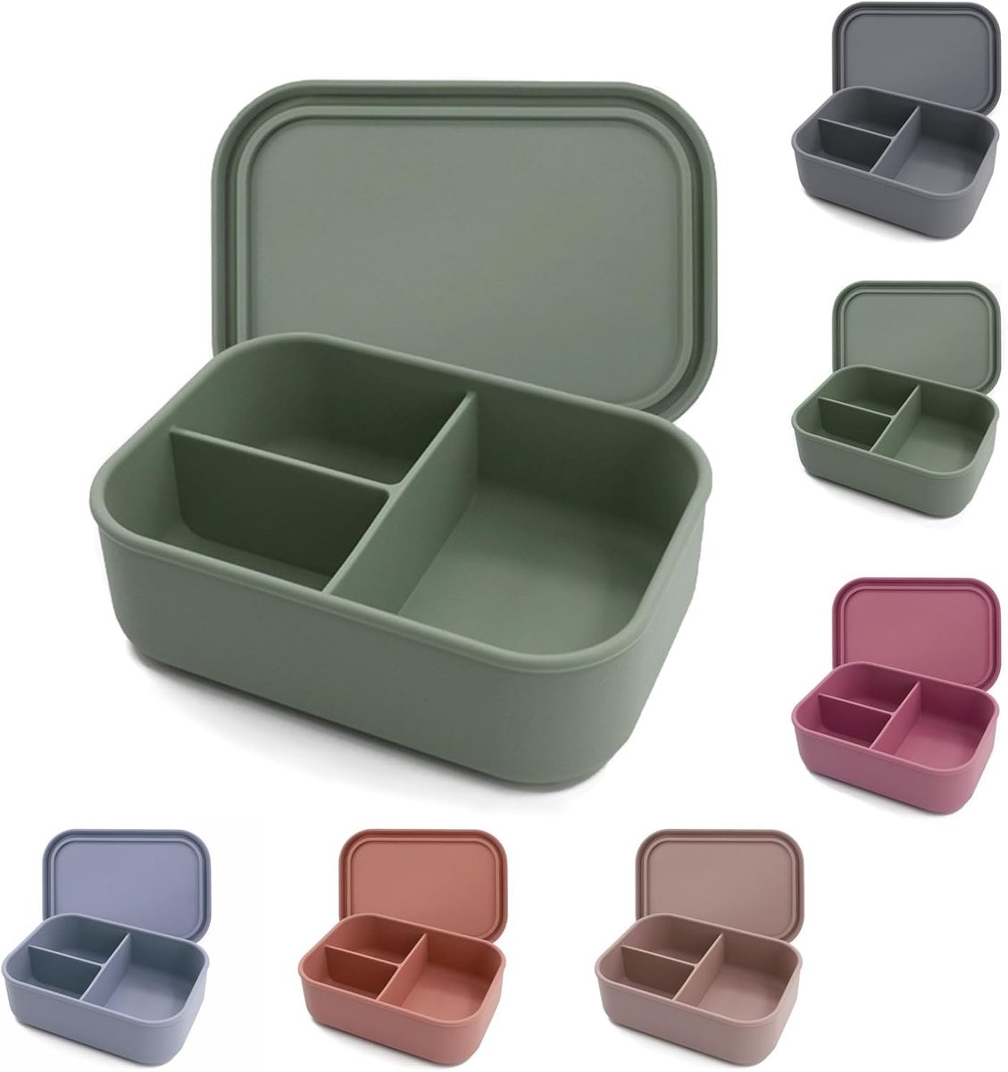 SnelShoppen - Brotdose met Siliconen Compartimenten, BPA-vrije Lunchbox 1200 ml, Lekvrij en Schokbestendig, Magnetron- en Vaatwasserbestendig, Moderne