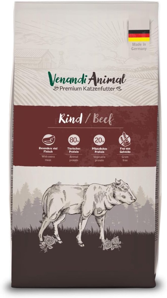 Thijox - Premium Kattenvoer Rund met Verse Vis - Graanvrij Droogvoer voor Katten, 1,5 kg - Gezonde Voeding voor Jouw Kat