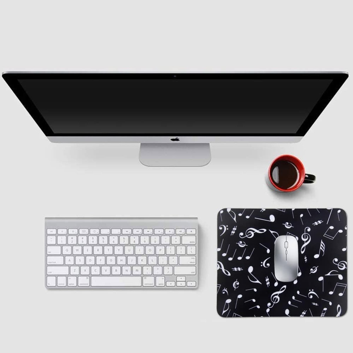 Kleine Motief Muismat 24 * 20 * 0.3cm Zwart Antislip Muismatten voor PC Laptop Thuis en Kantoor Gebruik
