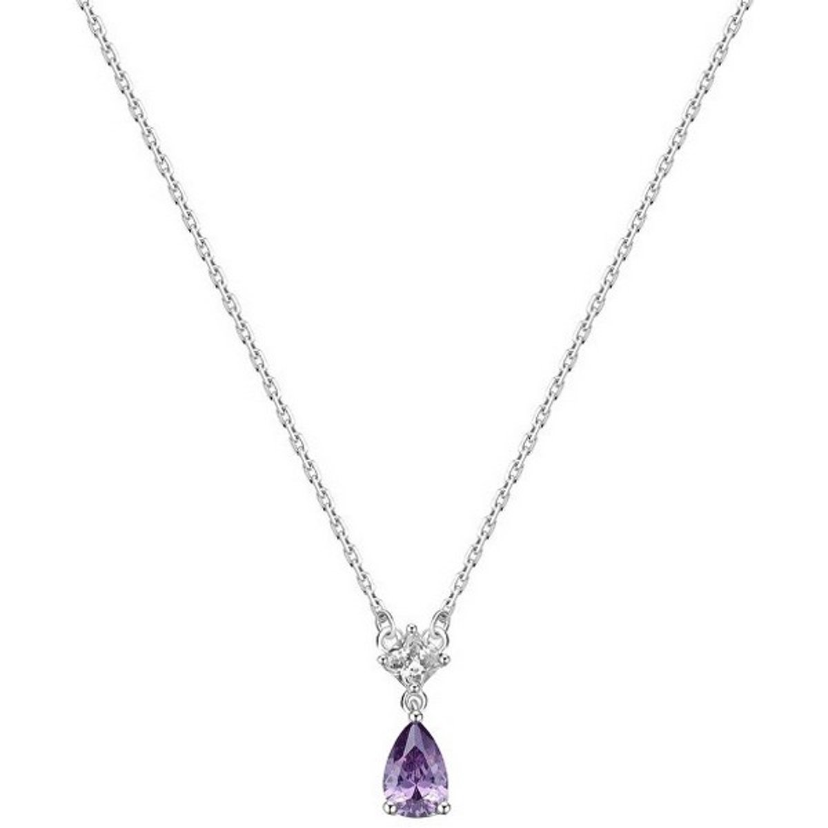 BROSWAY FANCY FMP111 ZILVEREN KETTING MET PAARSE/TRANSPARANTE ZIRKONIA'S 1 STUK