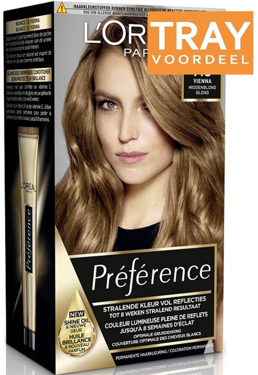 L'OREAL PREFERENCE 7 VIENNE MIDDENBLOND HAARVERF 6 X 1 STUK
