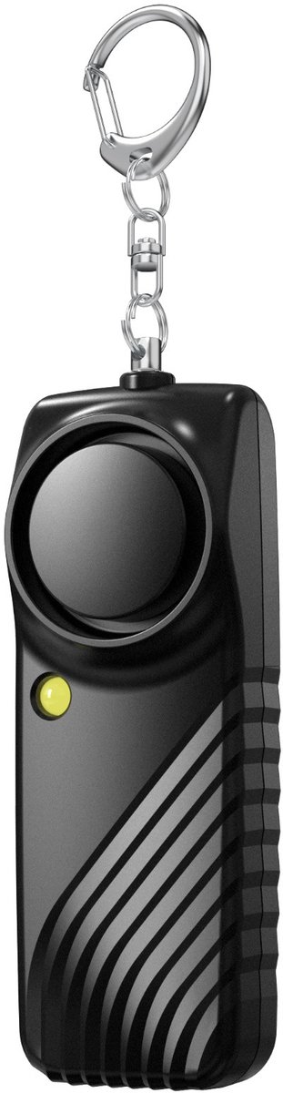 Persoonlijk alarm voor vrouwen - Draagbaar alarm - Alarm aan sleutelbos - Voor zelfverdediging en veiligheid - Alarmgeluid van 130 dB - LED-flitslicht - Geschikt voor vrouwen, kinderen en ouderen - Zwart