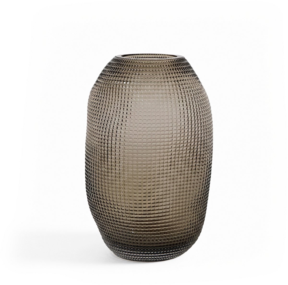 Homexclusive Vaas Geometric - Glazen Vaas - Bloemenvaas Bruin / Transparant