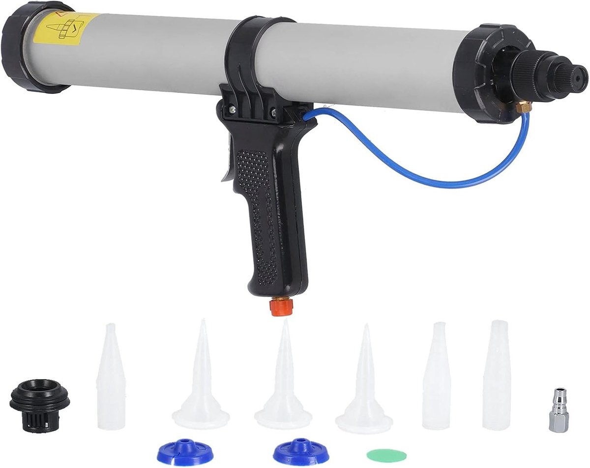Luchtdrukkit voor Kitten, 600ml Caulking Gun met 6 Nozzles voor Bouw en Decoratie, Ideaal voor Schepen en Containers