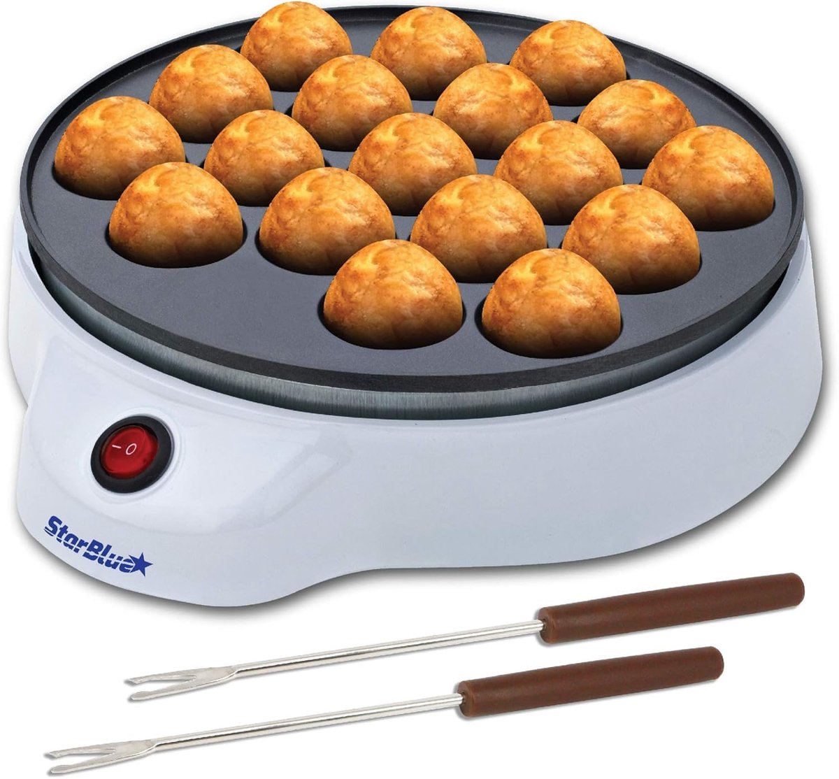 Thijox - Takoyaki Maker met Prikkers - Elektrische Takoyaki Machine voor Thuis - 650W, 220-240V - Japanse Octopusballen Maker voor Feesten en Gezellig