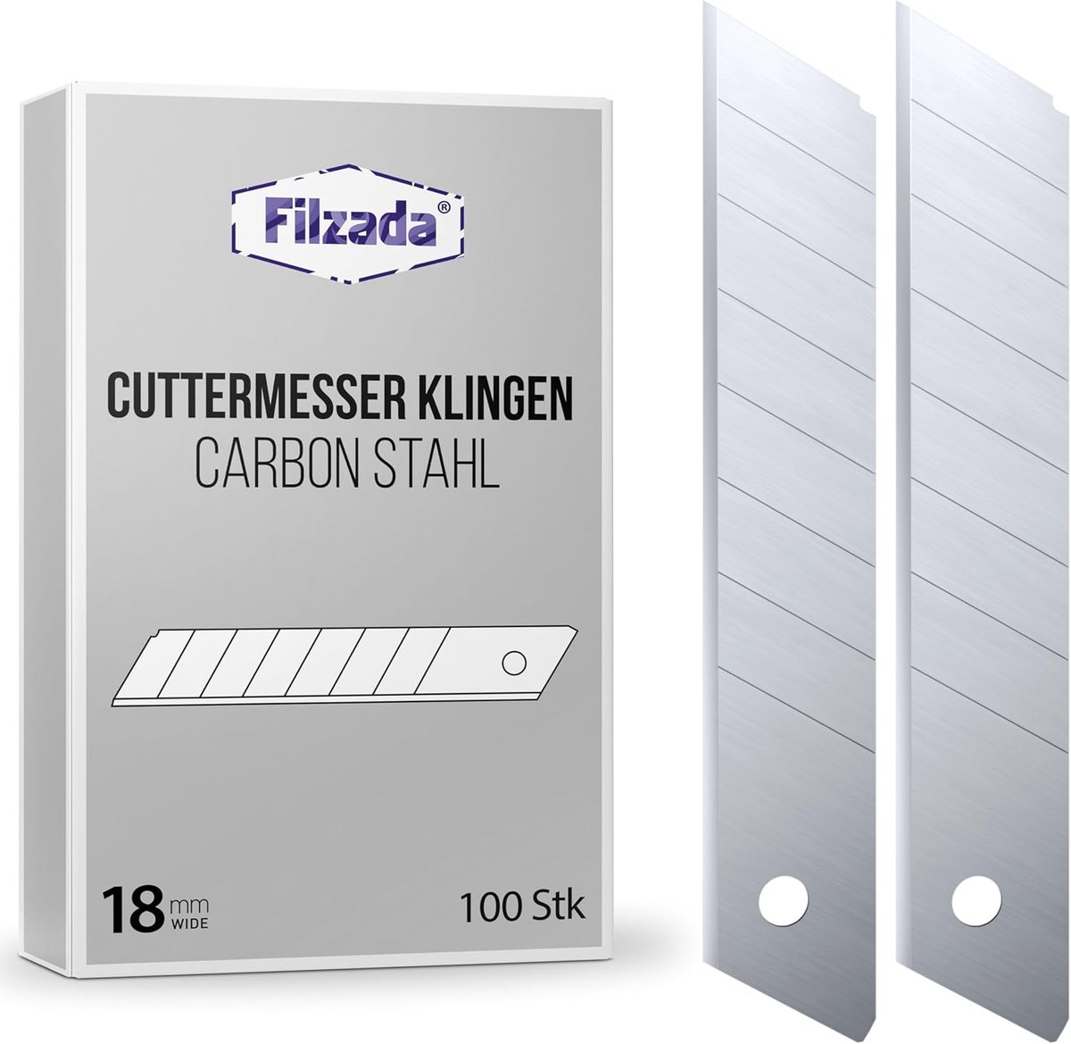 Thijox - 100 x Cuttermes Afbreekmes 18 mm - Koolstofstaal Lemmet voor Precisiewerk - Ideaal voor Klussen, Hobby, Keuken en Creatief Gebruik