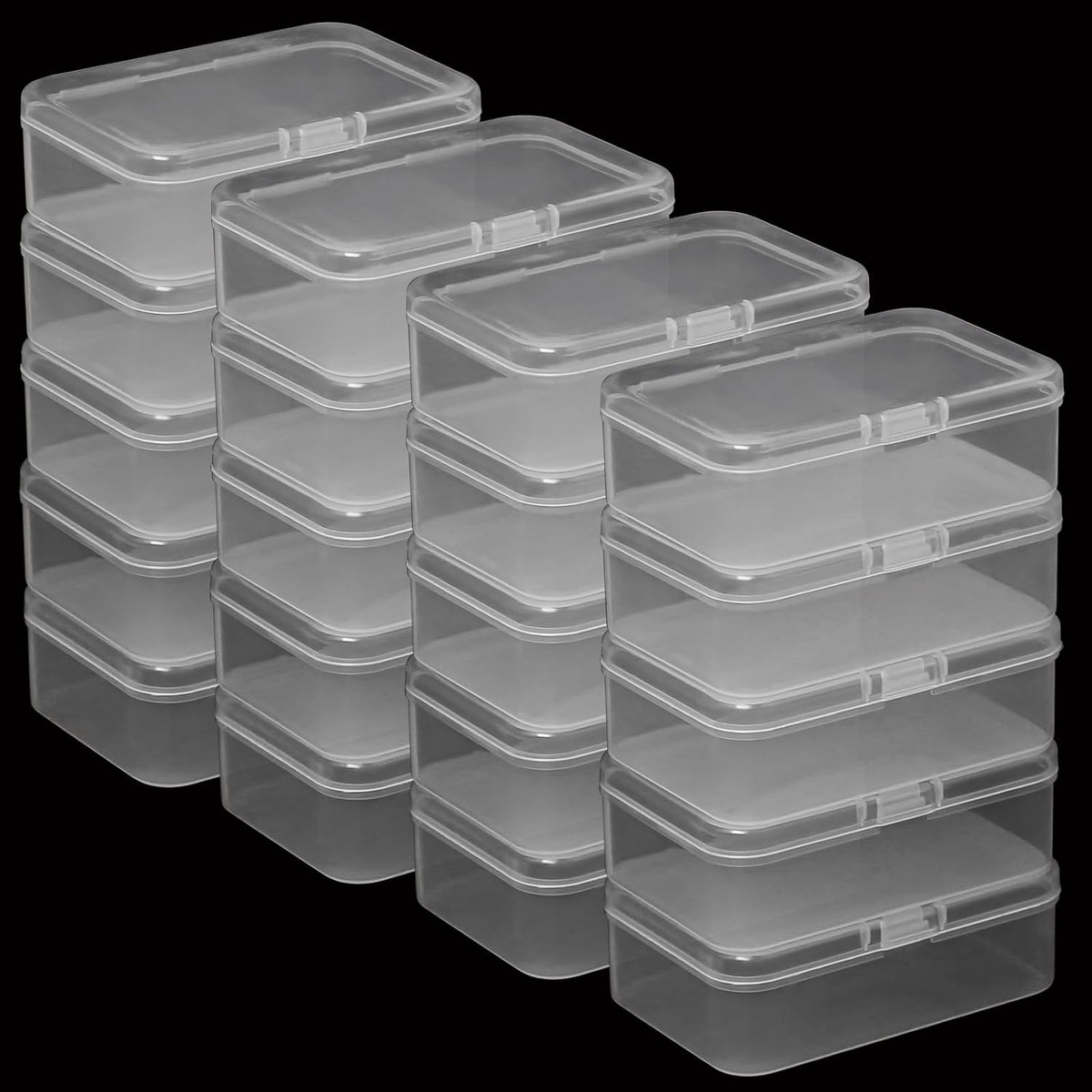 SnelShoppen - 20 Stuks Plastic Opbergdozen met Deksel, Transparante Dozen voor Schroeven, Kralen, Sieraden en Knutselspullen (10.5 x 7.5 x 3.5 cm)