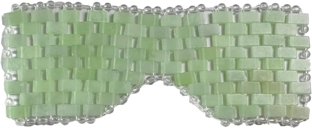Thijox - Jade Oogmasker Gezichtsoog Slaapmasker voor Warme & Koude Therapie - 100% Echt Jade Gezichtskoelmasker - Groen - Verlichting Oogdekking voor