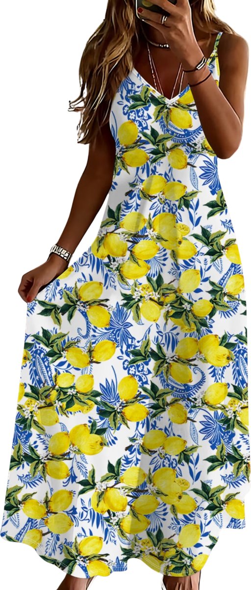 Currero Zomerjurk Dames Zomerjurken Volwassenen Vrouwen Midi Jurk Ibiza Stijl Sundress Dress S Creme