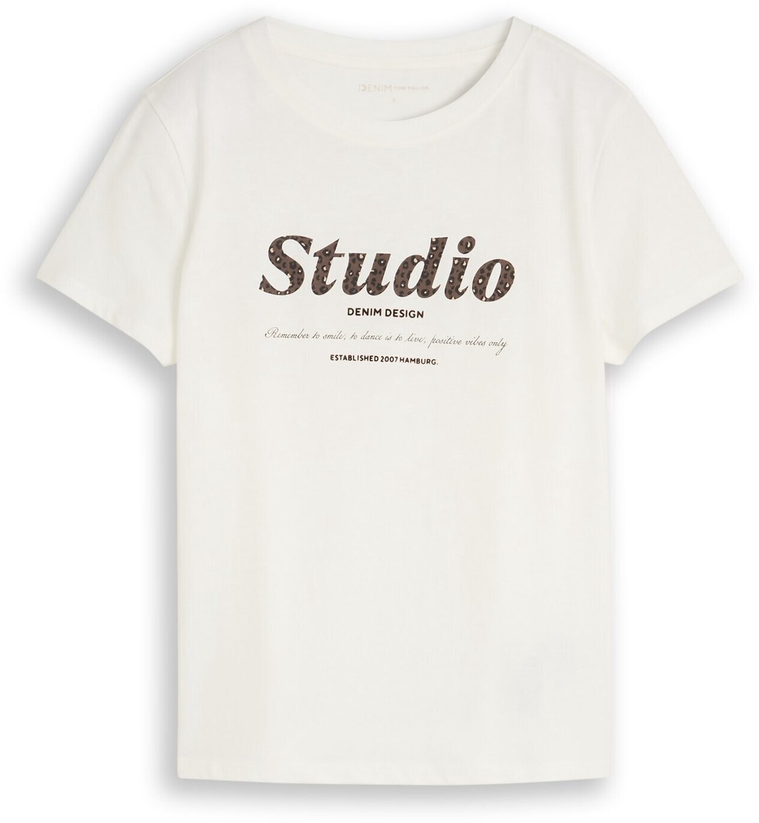 Tom Tailor Denim - T-shirt met print - Maat L - off white