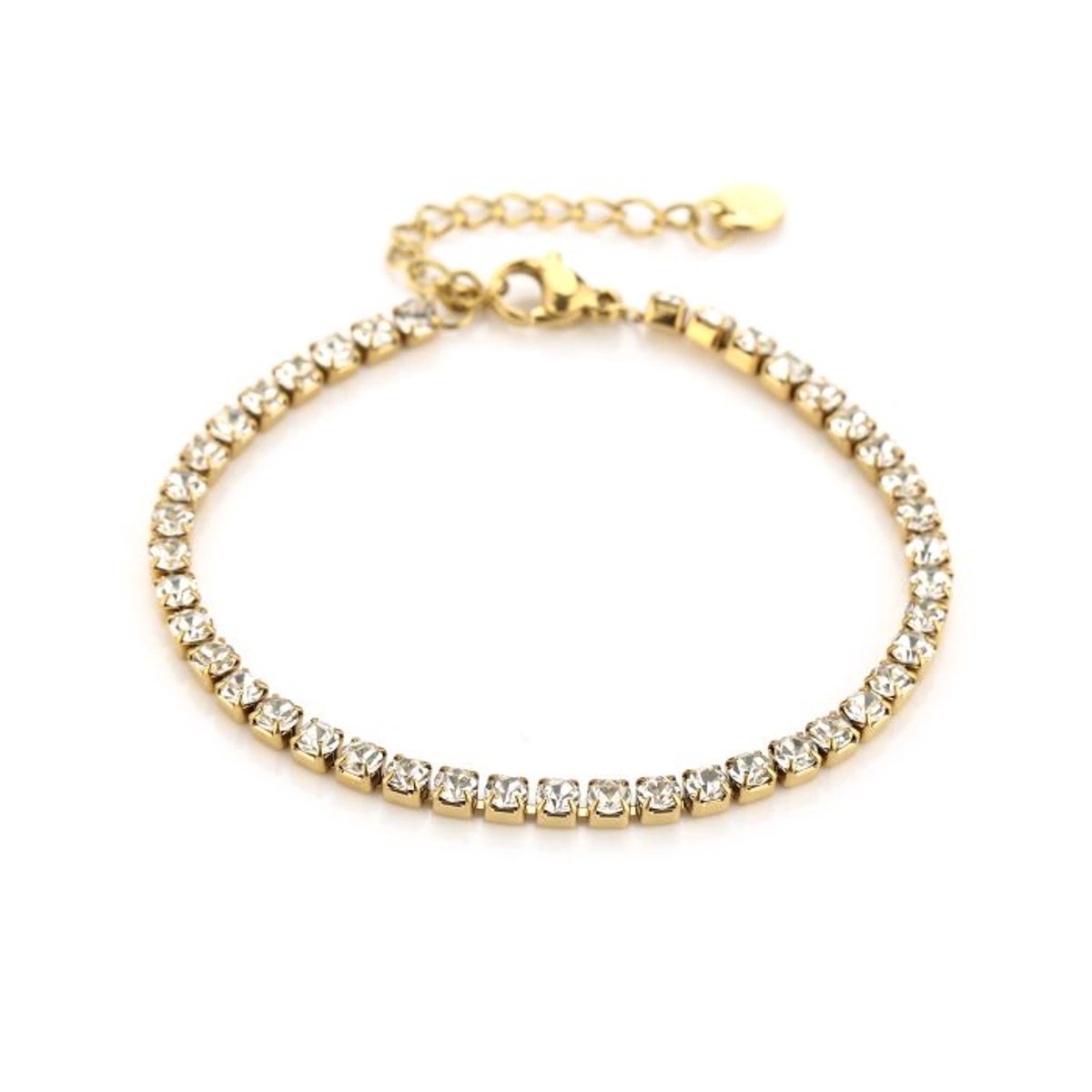Bijoutheek Armband (Sieraad) Strass Steentjes Goudkleurig