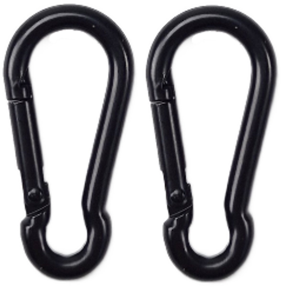 BCF-Products - Karabijnhaak - 4x40mm - 2 stuks - Zwart - Musketonhaak - Carabiner - Klein - Mini