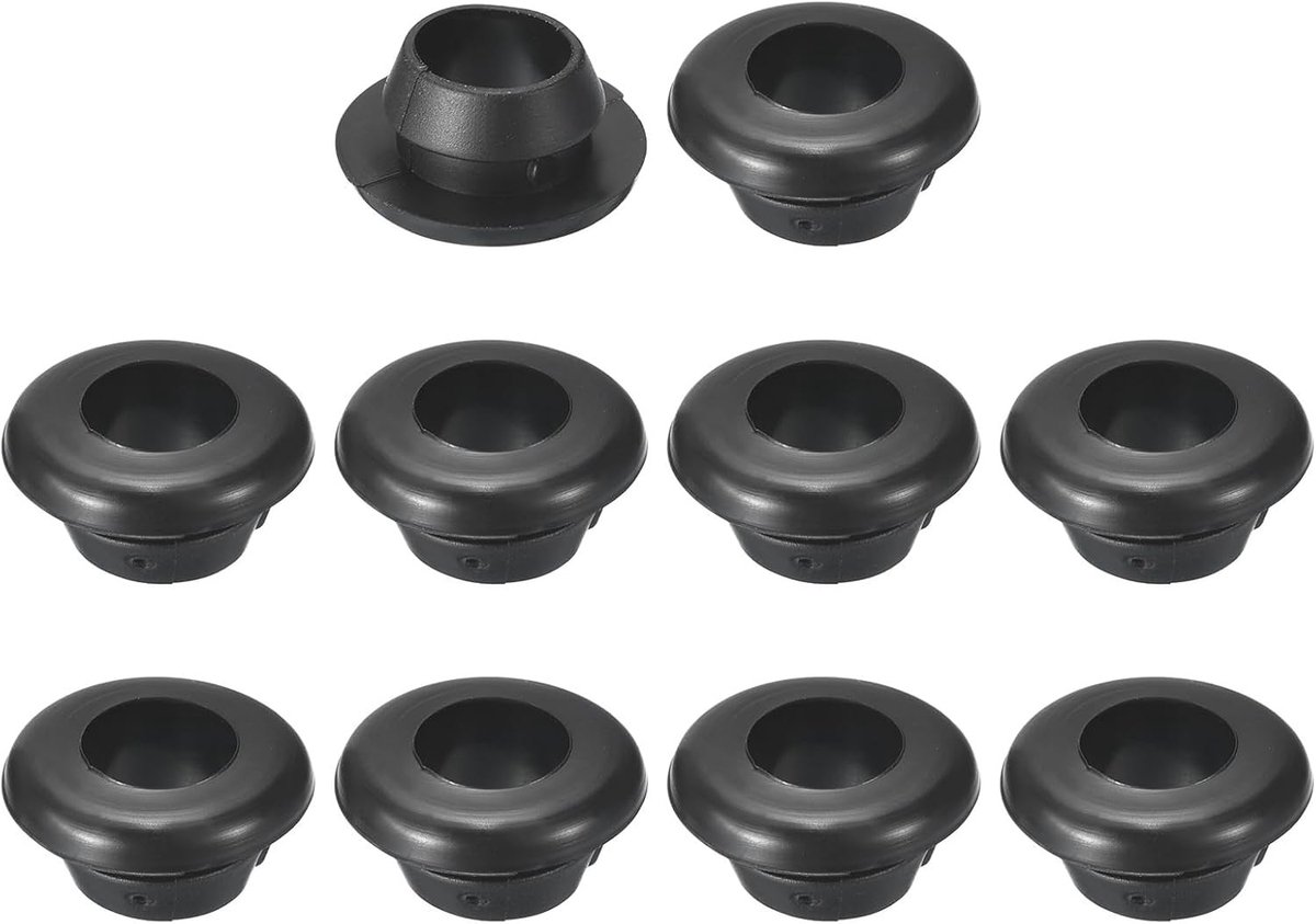 30 stuks rubberen doorvoerringen, 8 mm ID en 10 mm boorgat plug afdichtringen voor draadbescherming, zwart, ideaal voor elektrische behuizingen en doe-het-zelf projecten