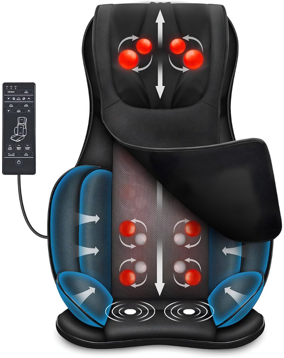 SP® Massagestoel - Massagekussen - Draagbare Massagemat - Zwart - 39cm x 49cm x 82cm