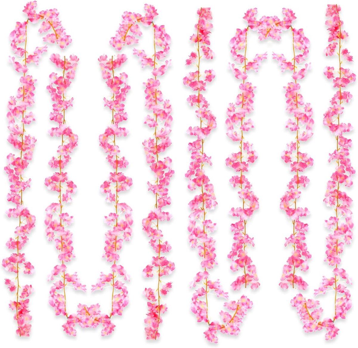 SnelShoppen - Flower Garland, Cherry Blossom Garland, 3 Stuks, 180 cm, Kunstbloemen, Roze Decoratie voor Bruiloft, Lente, Feest, Binnen en Buiten