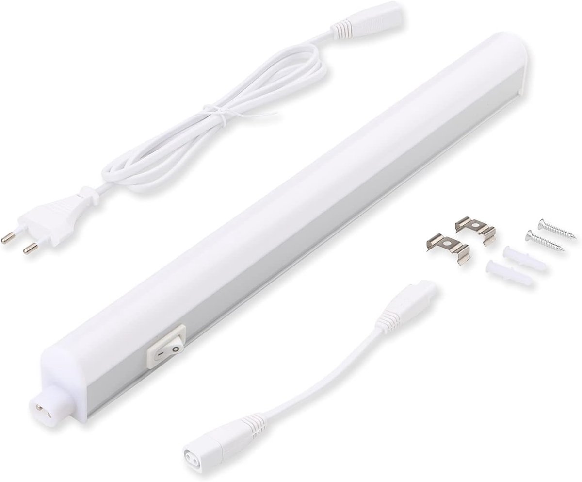 SnelShoppen - LED Onderkastverlichting, Keukenlamp, Striplamp, Kastenlamp, Superhelder met Aan/Uit Schakelaar, 4000K Neutraal Wit, 500 Lumen, 300 mm