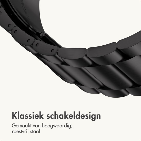 Stalen bandje - Geschikt voor Apple Watch 1, 2, 3, 4, 5, 6, 7, 8, 9, 10, 11, SE, Ultra (2 / 3) - 44/45/46/49 mm - Zwart