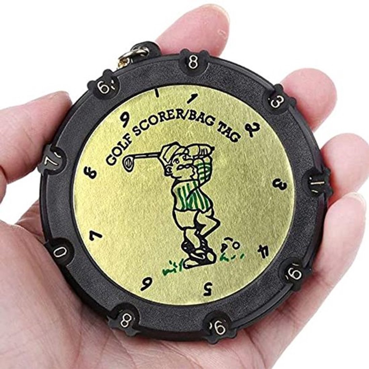 Golf Score Stroke Counter 18 Holes 9 Shots Golf Score Keeper met Clip Sleutelhanger-Goud