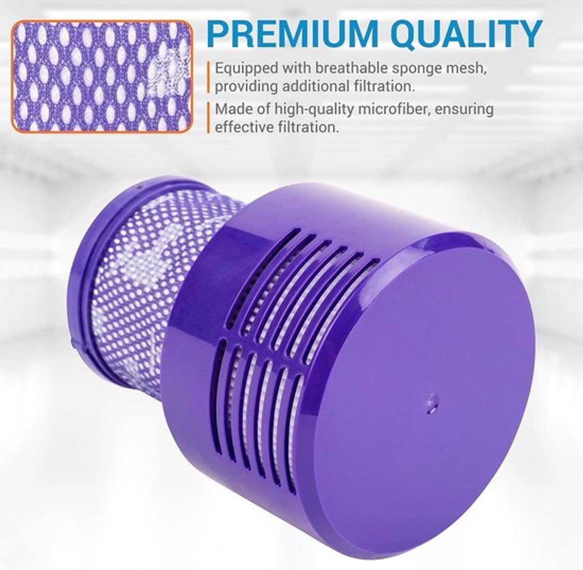 HEPA-filter voor Geschikt voor Dyson V10 SV12, vervangingsfilter voor Geschikt voor Dyson V10 stofzuiger.